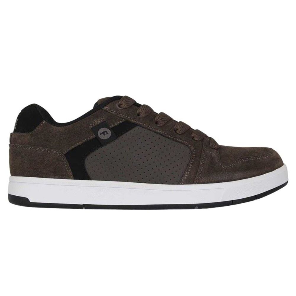 Fabric Mens Ollie Leather Flat Skate Shoes / Brown